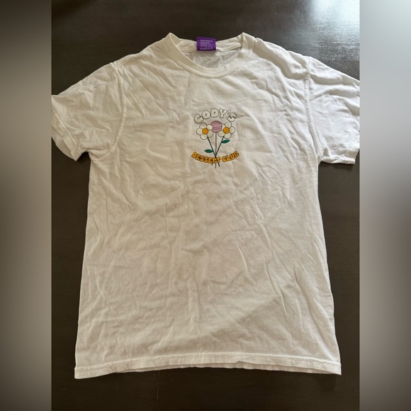 Cody's Ko Dessert Club T-Shirt Small Floral Graphic Print White YouTube - Picture 2 of 5